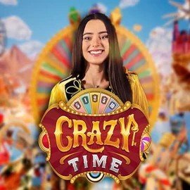Crazy Time casino game by Evolution – featured logo at HappySlots Casino
