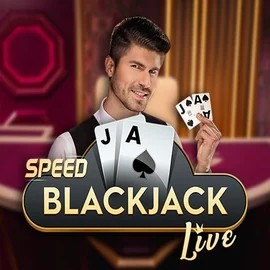 Speed Blackjack slot logo by Pragmatic Play at HappySlots Casino